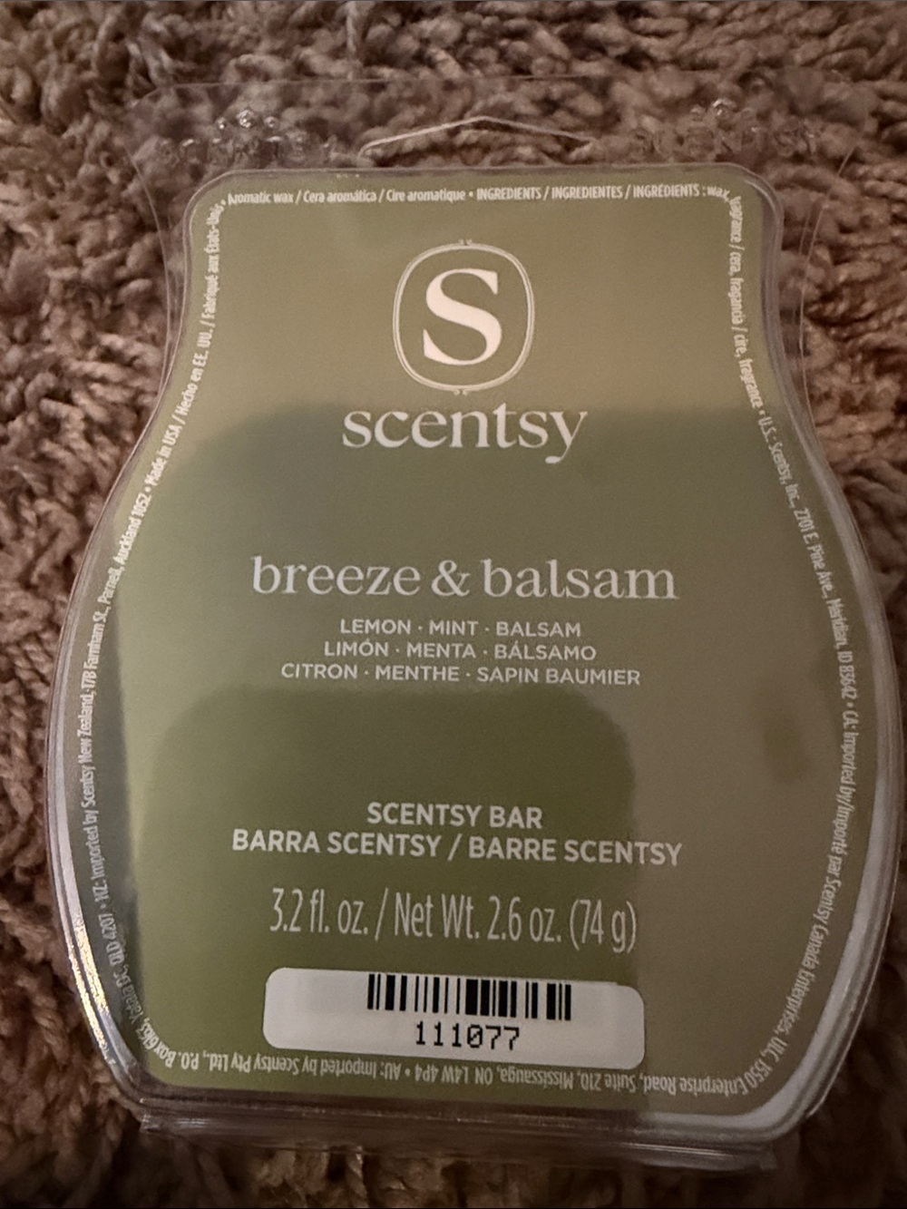 Scentsy Breeze & Balsam Wax Bar